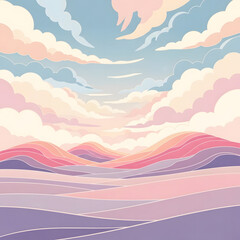 Obraz premium Multicolored Painted Hills Scenic View.