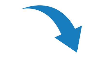 Blue Curved Arrow Pointing Down © DizynStock