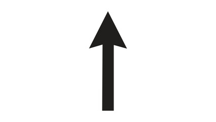 Black arrow pointing upwards on white background © DizynStock