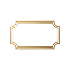 A gold frame on a white background isolated on transparent background