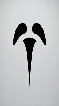 Dynamic Morphing of a Black Abstract Figure on a White Background.