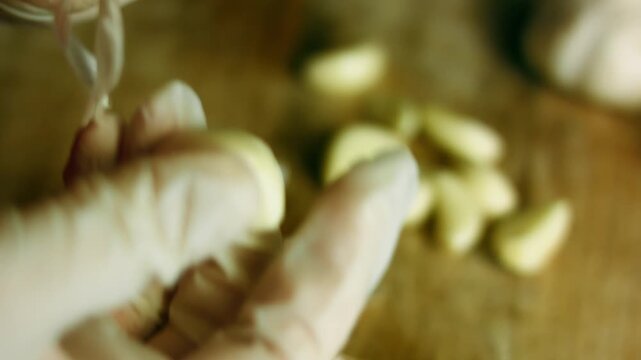 Removing the peel from garlic cloves