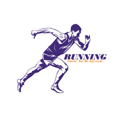 Obraz premium Silhouette Man Running Template Illustration. Man Running logo design vector