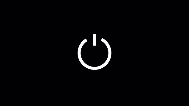 A power icon 3d animation,  power button icon. device on off button icon animation. 3d animation off icon  in transparent background in 4K animation with alpha channel