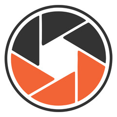 Minimalist camera film strip icon in geometric design