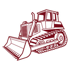 A red bulldozer on a white background © Koli