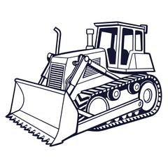 A bulldozer with a large blade and tracks © Koli