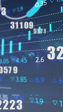 Vertical video: Trade HUD being revealed by camera pan, updating candles and numbers to show trends
