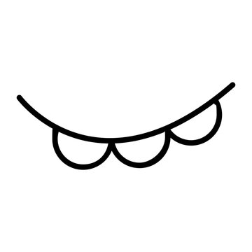 Cartoon smiling mouth. Funny happy face expresion. Vector illustration
