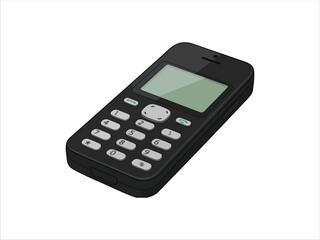 Obraz premium Vintage Style Mobile Phone With Keypad Display Isolated Image
