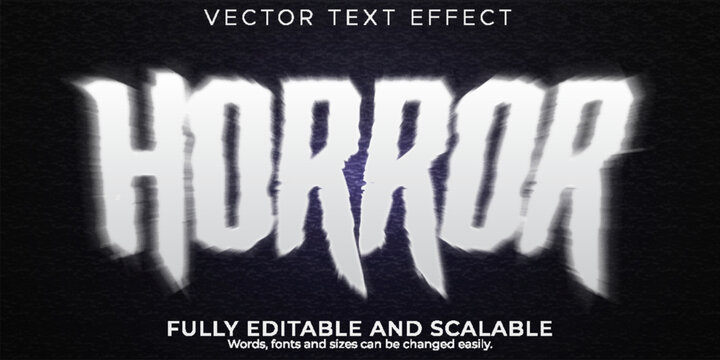 A horror-themed vector text effect with a fully editable and scalable design
