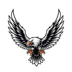 Fototapeta premium Majestic Bald Eagle with Spread Wings Vector Illustration.