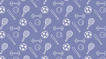 Sports doodle vector pattern 