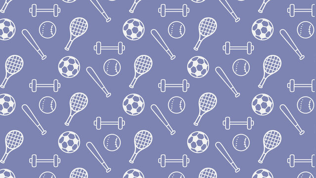 Sports doodle vector pattern 