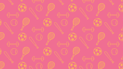 Sports doodle vector pattern 