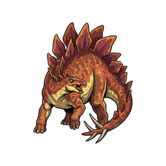 Wild Stegosaurus Dinosaur Art Illustration For Print © Aryasakti