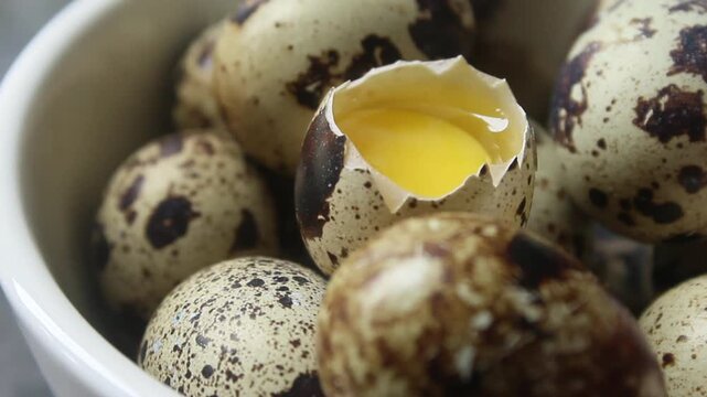 quail eggs in a bowl