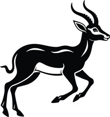 Black antelope running vector illustration © islam