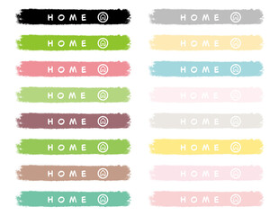 CTAボタン セット5 筆タッチ 春色 / Call To Action Buttons / Web design / HOME