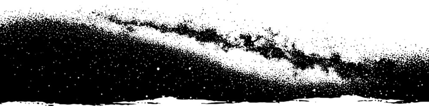 Abstract high contrast stencil of milky way core band for artistic design