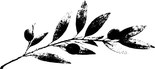 Obraz premium Abstract stencil olive branch design for artistic decor and prints