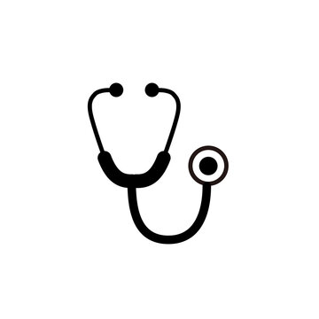 Stethoscope simple line art medical icon
