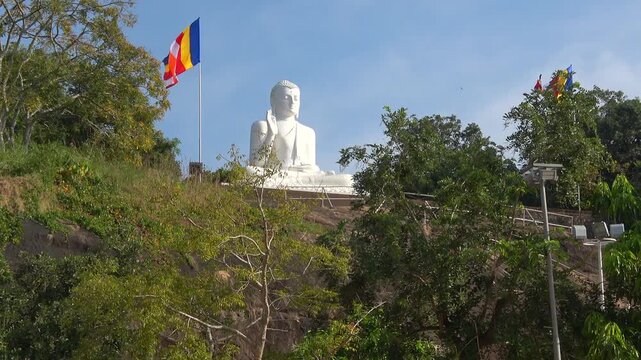 Buddha sculpture on Mango Plateau. Mihintale, Sri Lanka