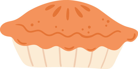 Homemade Pie Dessert Flat Illustration