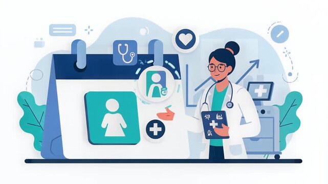 Doctor Scheduling Appointment on Digital Calendar.