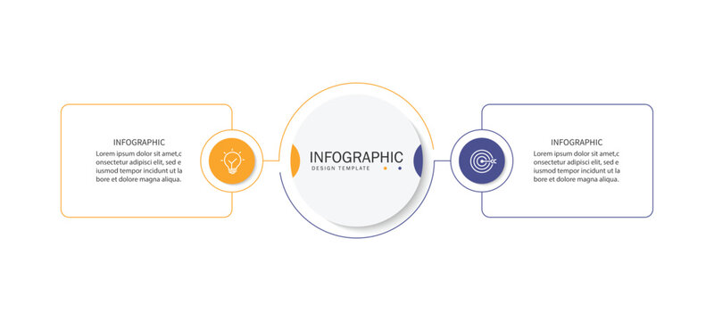 Business infographic template. 2 Step timeline journey. Process diagram, Infographic elements vector illustration.	