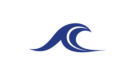 Fototapeta premium Blue wave graphic design element symbol.