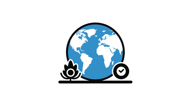 Globe Earth Planet World Map Symbol.