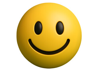 3D Rendered Yellow Smiley Face - High Resolution Icon