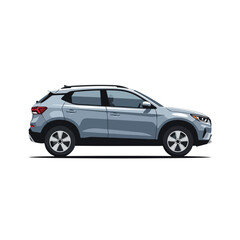 Fototapeta premium Pixelated illustration of a silver compact SUV with black tires