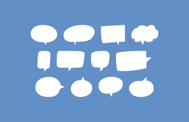 Obraz premium White Speech Bubbles on Blue Background talk bubble