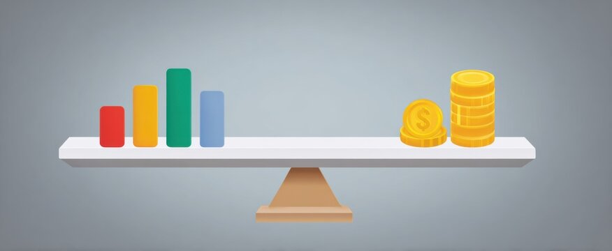 clear balanced financial chart showing the relationship between earnings and costs effectively