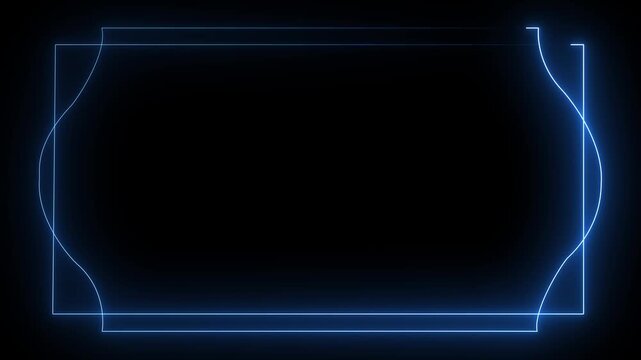  Futuristic Neon Border Frame Animation &ndash; Glowing Rectangular Loop for Digital Signage & Video Overlay.