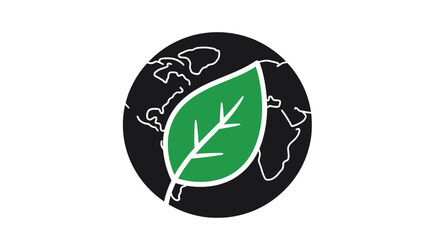 Obraz premium Green leaf eco symbol icon.
