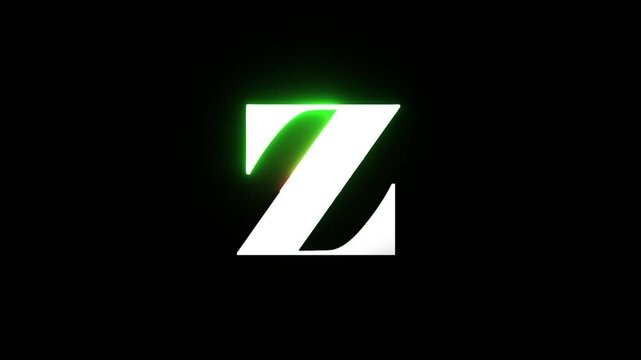 Neon letter Z with alpha channel, neon alphabet and letters with transparent background