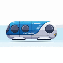 Obraz premium Pixelated, stylized futuristic transport vehicle with round windows