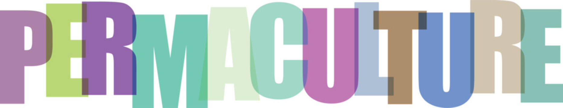 Colorful text perm culture in rainbow gradient letters permaculture perma