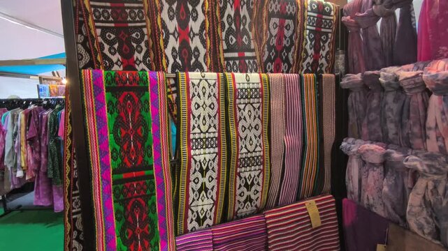 A close-up of the traditional Sulayau attire from the Murut tribe in Sabah. This intricate fabric is expertly hand-woven, showcasing rich cultural heritage and craftsmanship.
