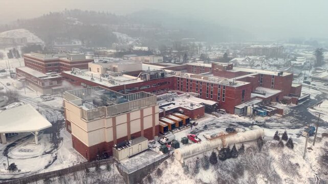 Aerial of watauga medical center in boone north carolina