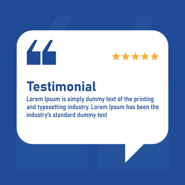 Simple client testimonial or customer feedback card with rating star