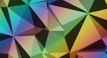 Fototapeta premium abstract geometric background art inspired by shattered glass sharp angular structures floating crystalline shapes iridescent rainbow tones prism light refraction creating modern chaotic beauty ultra 