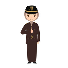 Obraz premium Indonesian Prosecutor Greeting Gesture in Uniform