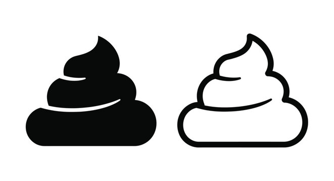 Two black and white depictions of fecal matter side by side