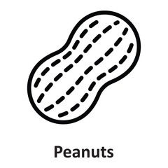 Fototapeta premium Peanuts Vector Icon which can easily modify or edit