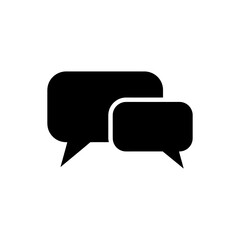 Naklejka premium Simple Black Speech Bubbles Icon for Communication