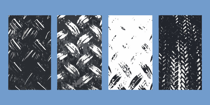 Four panels displaying varying textures and contrasts of a braided material
